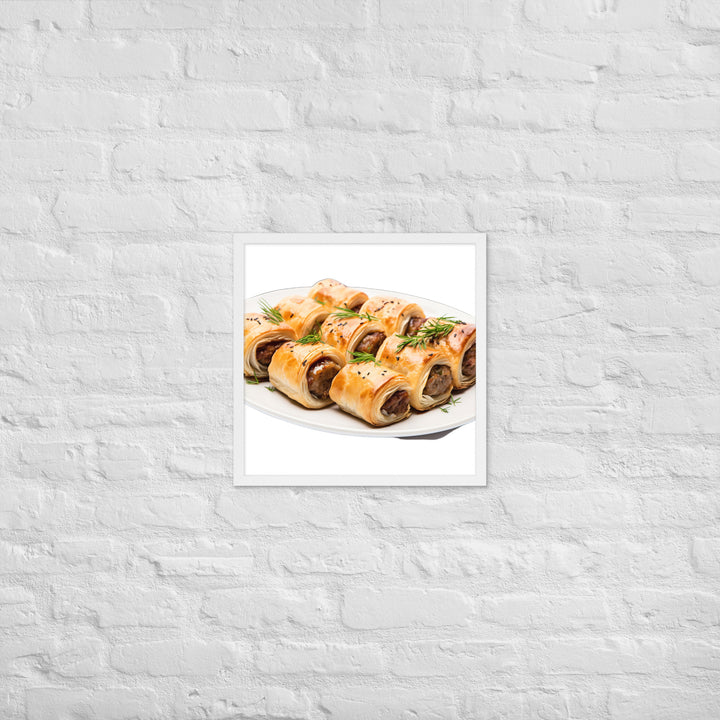 Vegan Sausage Rolls Showcase Framed poster 🤤 from Yumify.AI