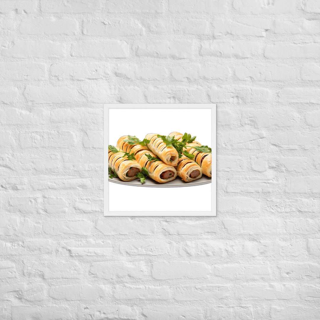 Vegan Sausage Rolls Showcase Framed poster 🤤 from Yumify.AI