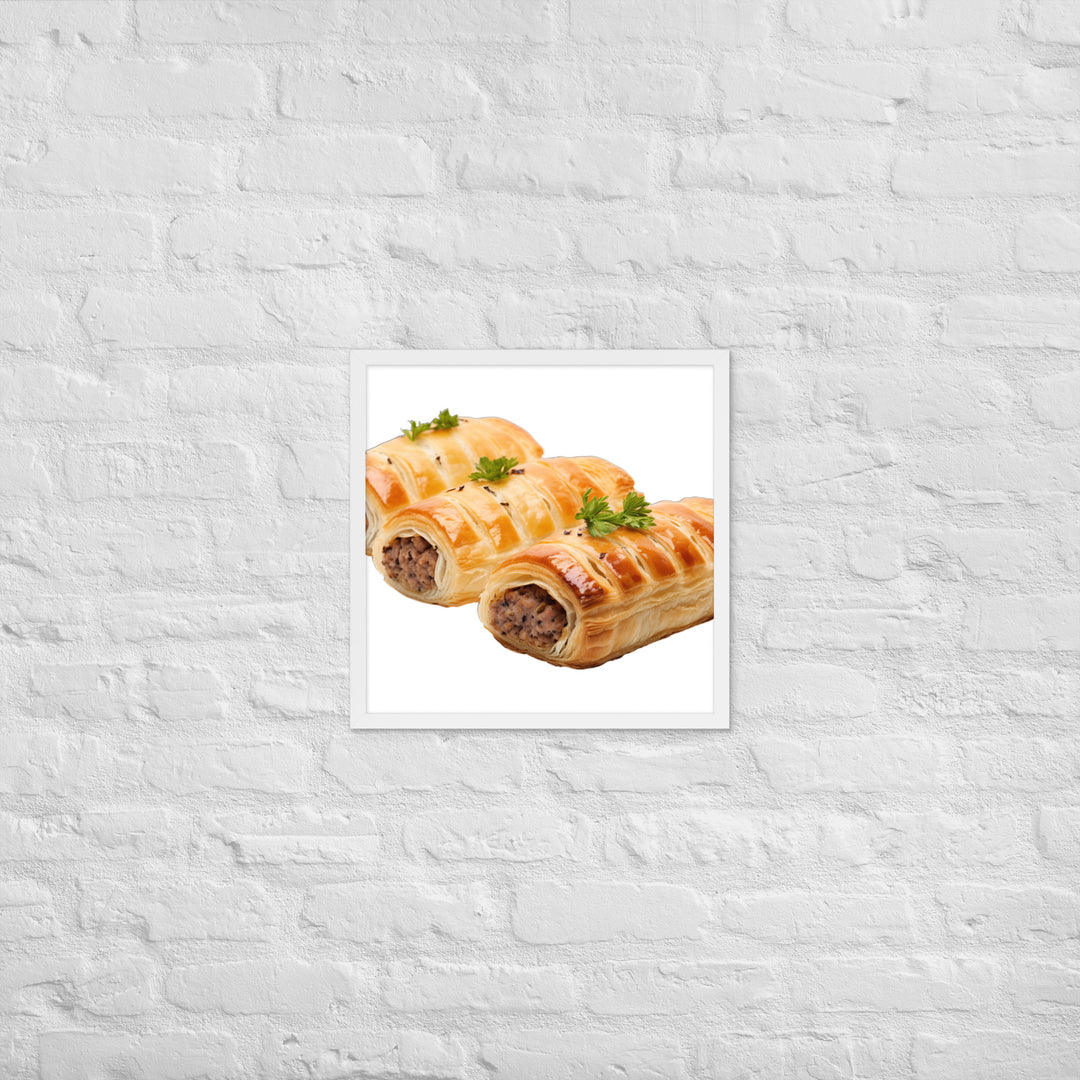 Gourmet Sausage Rolls Framed poster 🤤 from Yumify.AI