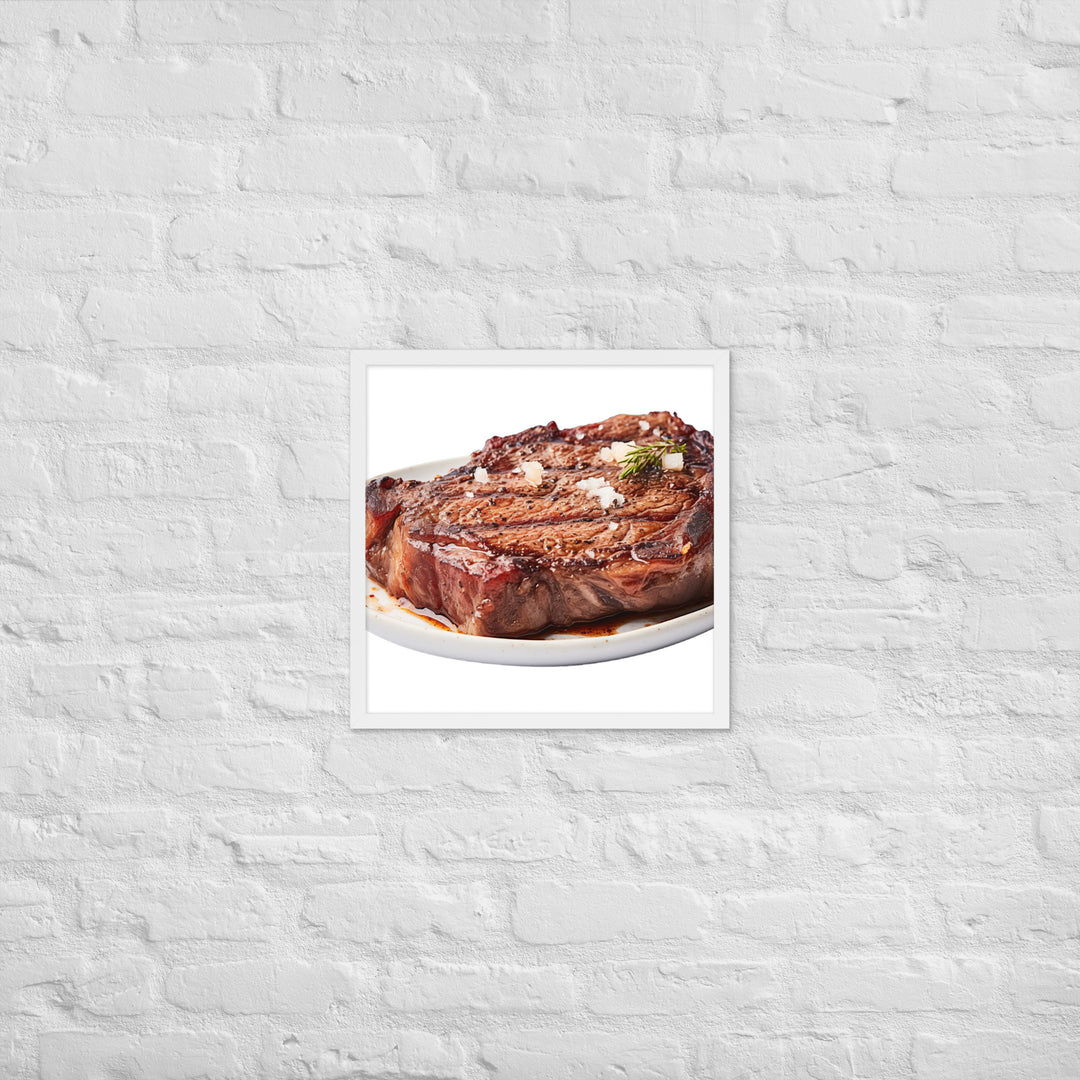 Sizzling Ribeye Steak Framed poster 🤤 from Yumify.AI