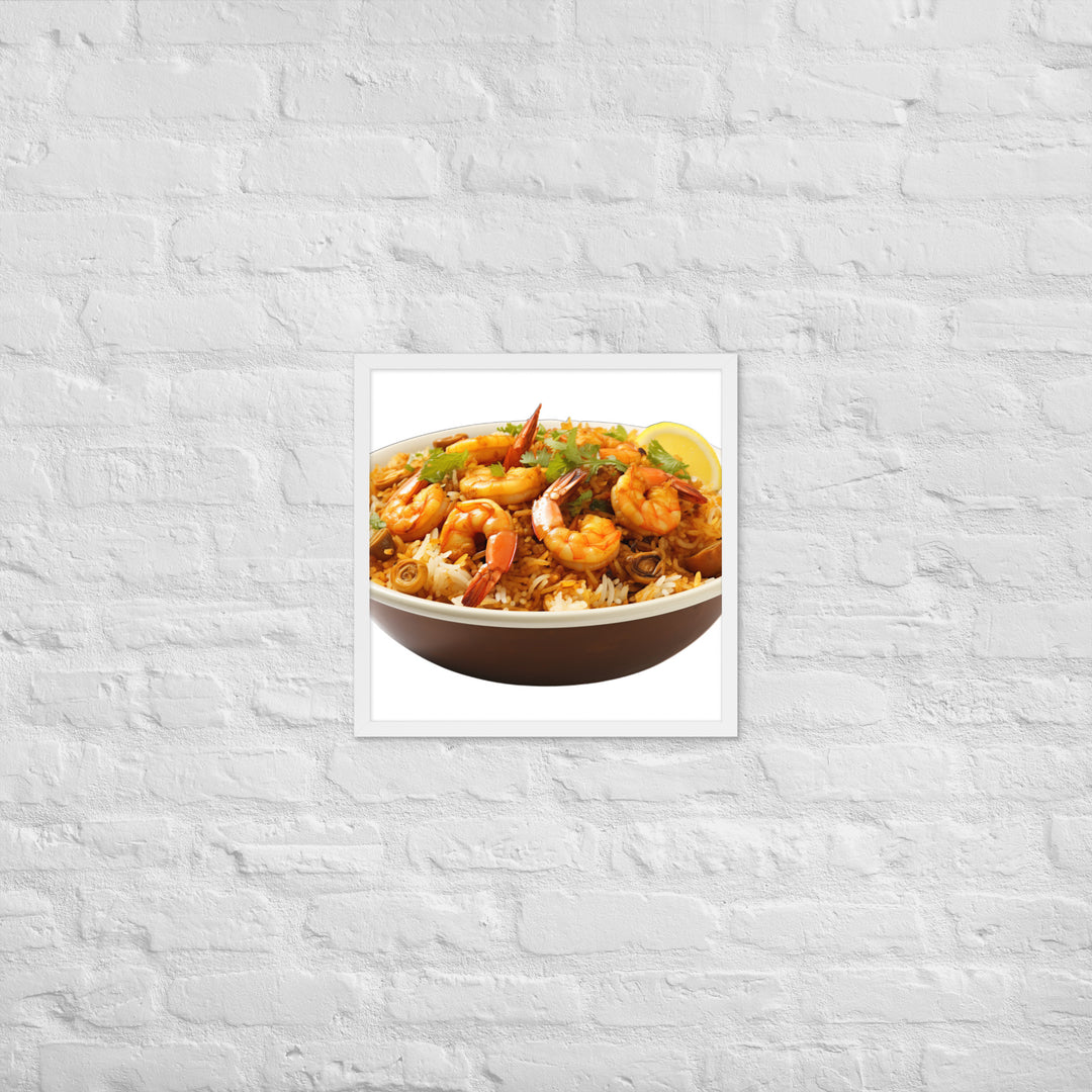 Prawn Biryani Seafood Delight Framed poster 🤤 from Yumify.AI