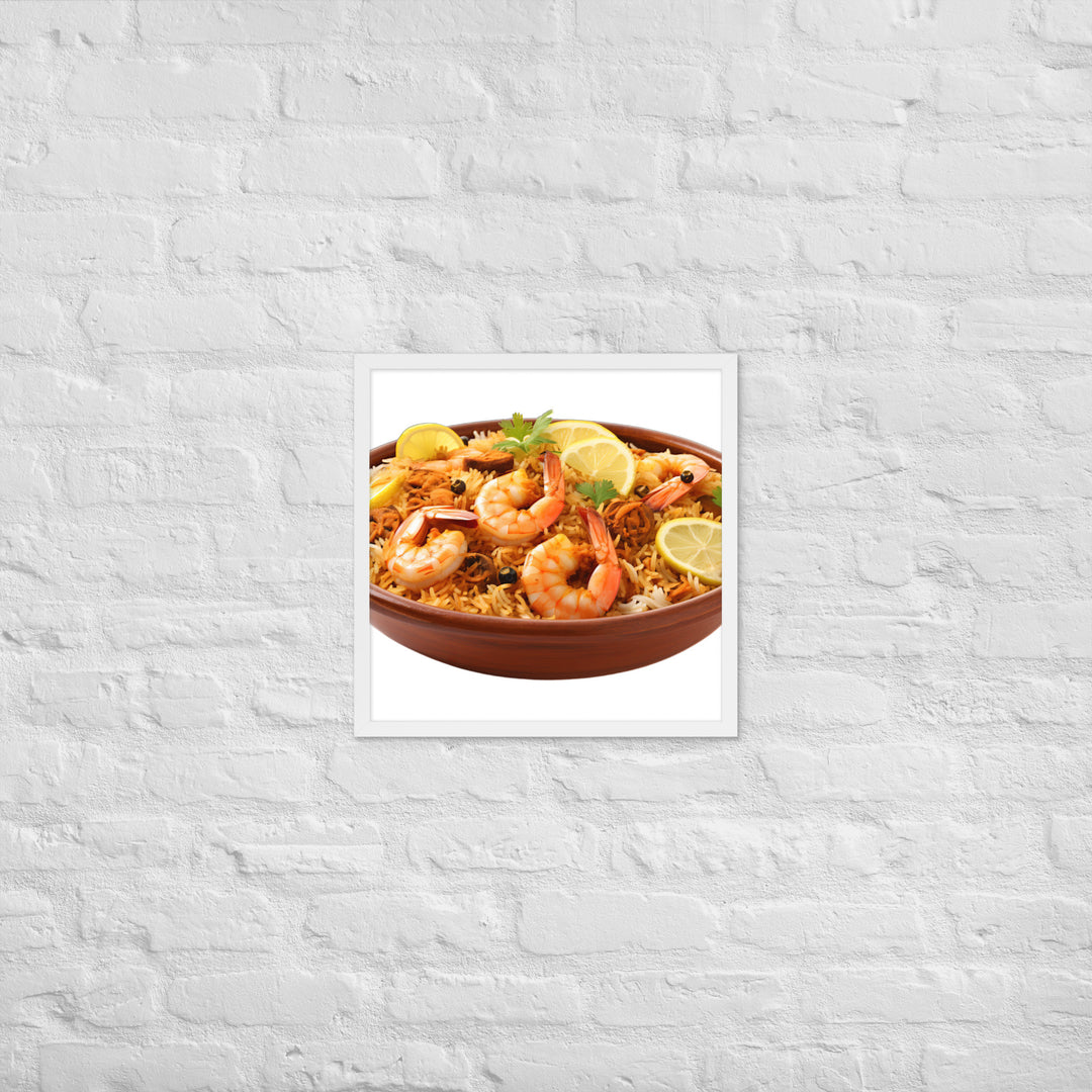 Prawn Biryani Seafood Delight Framed poster 🤤 from Yumify.AI