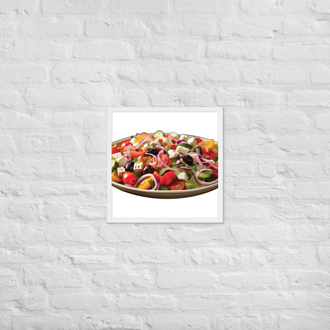 Greek Salad Delight Framed poster 🤤 from Yumify.AI