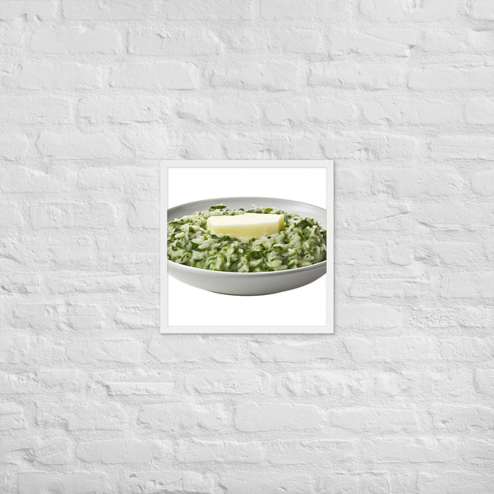 Spinach and Parmesan Risotto Framed poster 🤤 from Yumify.AI