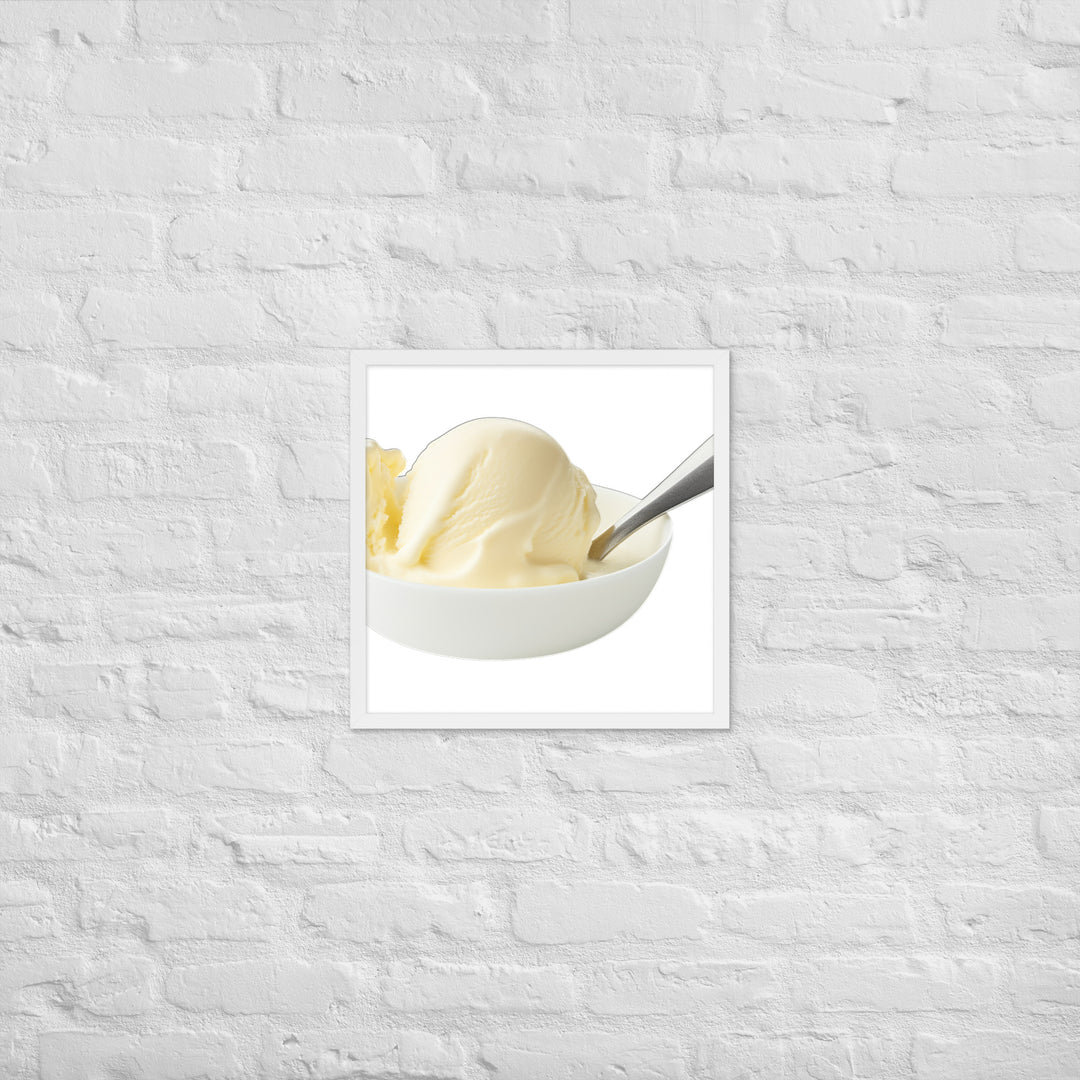 Velvety Vanilla Scoop Framed poster 🤤 from Yumify.AI
