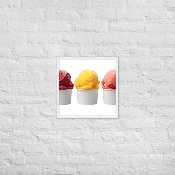 Trio of Sorbet Scoops Framed poster 🤤 from Yumify.AI