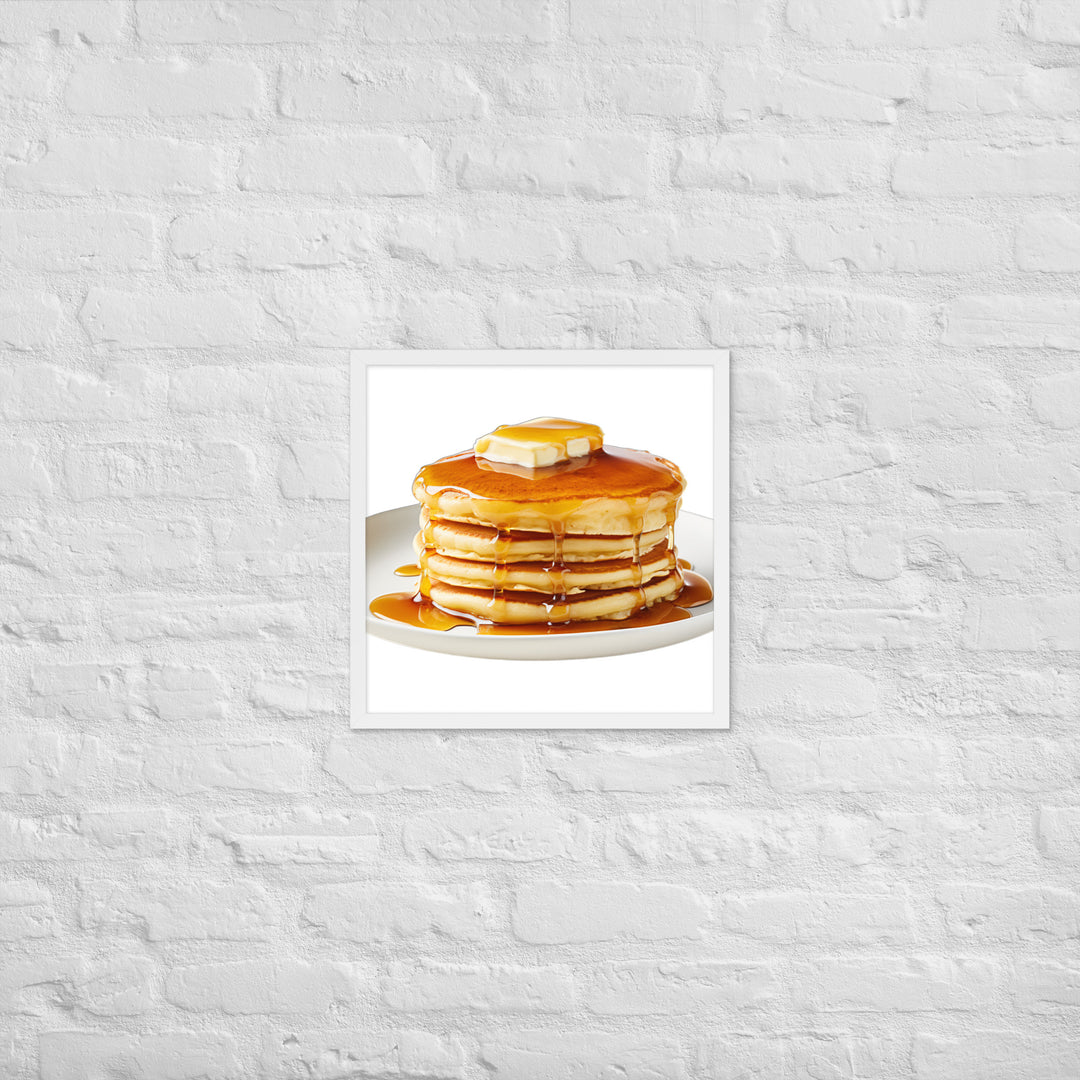 Fluffy Pancake Stack Framed poster 🤤 from Yumify.AI