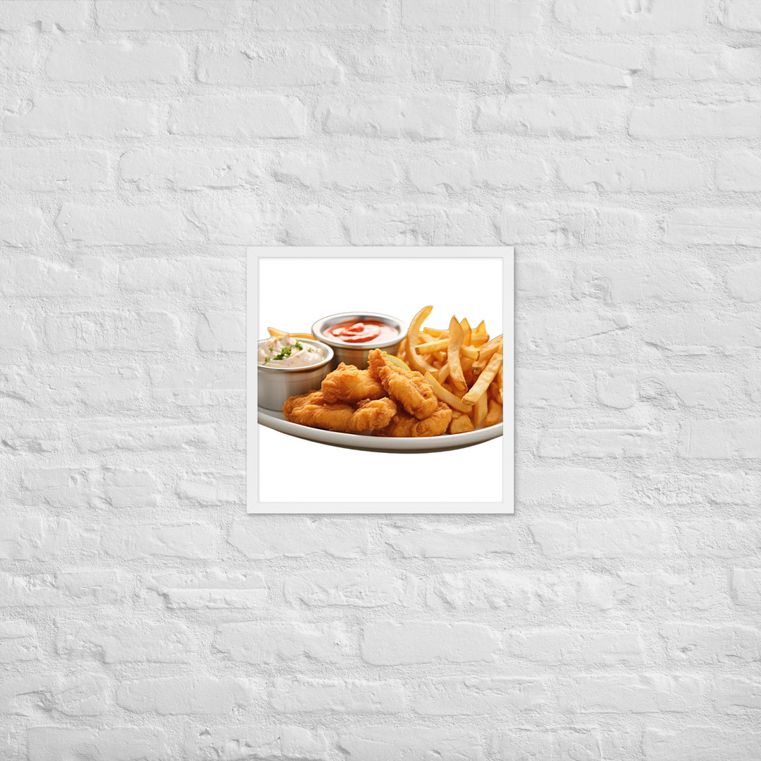 Spicy Cajun Fish and Chips Framed poster 🤤 from Yumify.AI