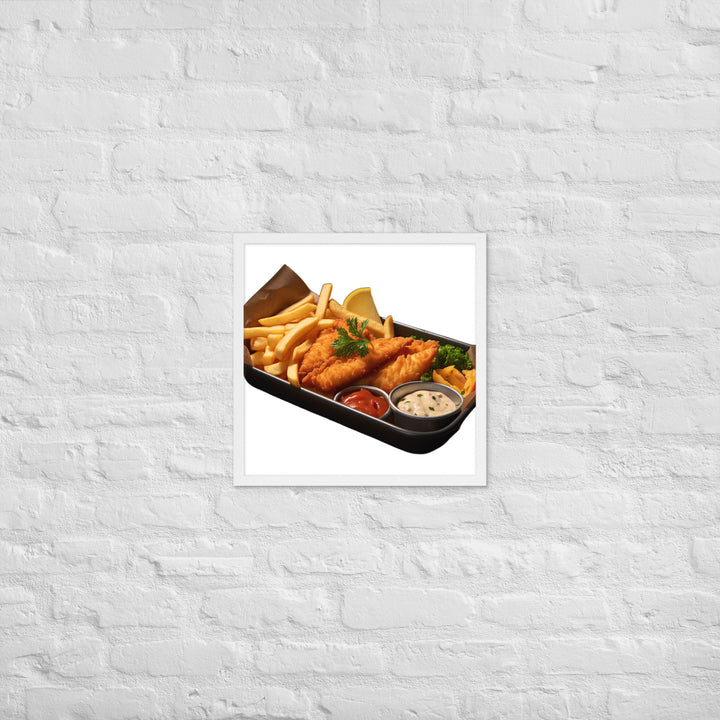 Spicy Cajun Fish and Chips Framed poster 🤤 from Yumify.AI