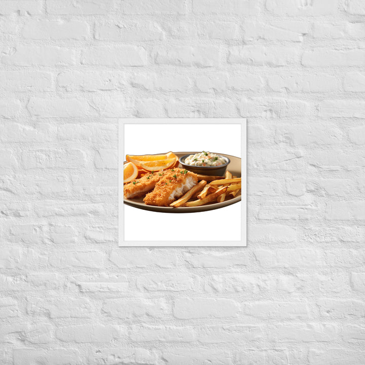 Panko Crusted Fish and Chips Framed poster 🤤 from Yumify.AI