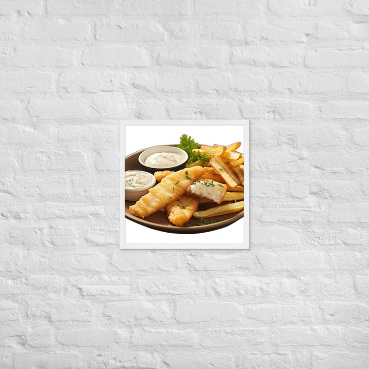 Lemon Herb Fish and Chips Framed poster 🤤 from Yumify.AI