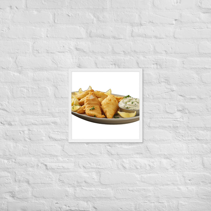 Lemon Herb Fish and Chips Framed poster 🤤 from Yumify.AI