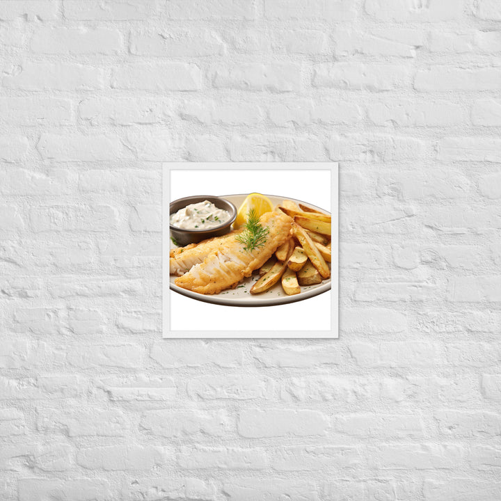 Lemon Herb Fish and Chips Framed poster 🤤 from Yumify.AI