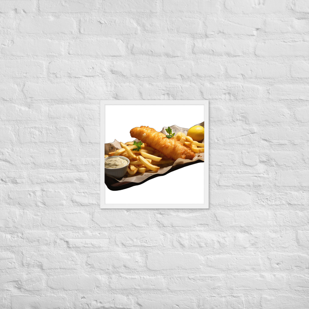 Classic Golden Fish and Chips Framed poster 🤤 from Yumify.AI