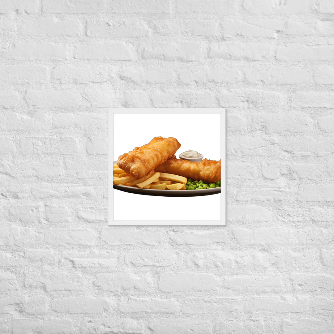 Beer Battered Fish and Chips Framed poster 🤤 from Yumify.AI