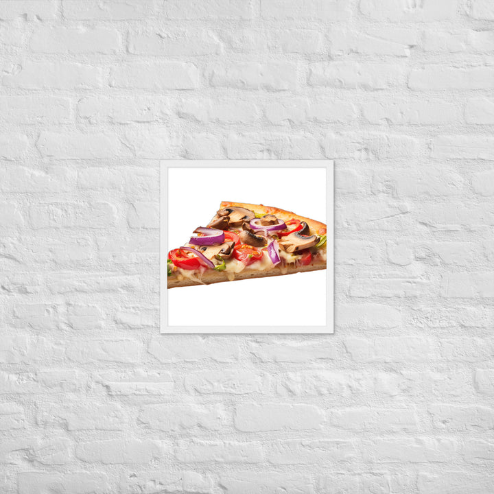 Veggie Delight Pizza Slice Framed poster 🤤 from Yumify.AI