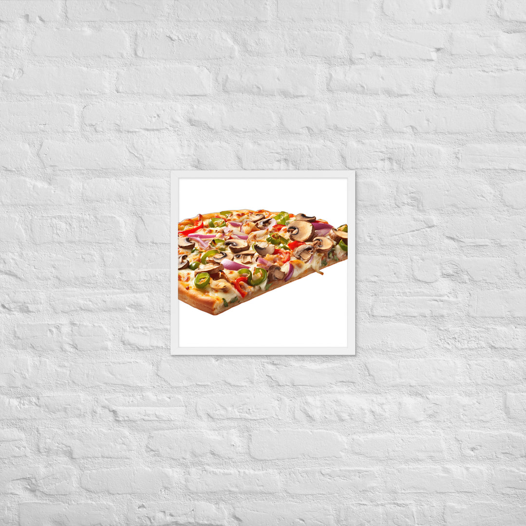 Veggie Delight Pizza Slice Framed poster 🤤 from Yumify.AI