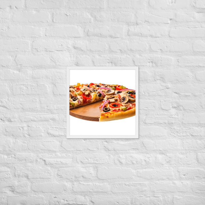 Veggie Delight Pizza Slice Framed poster 🤤 from Yumify.AI