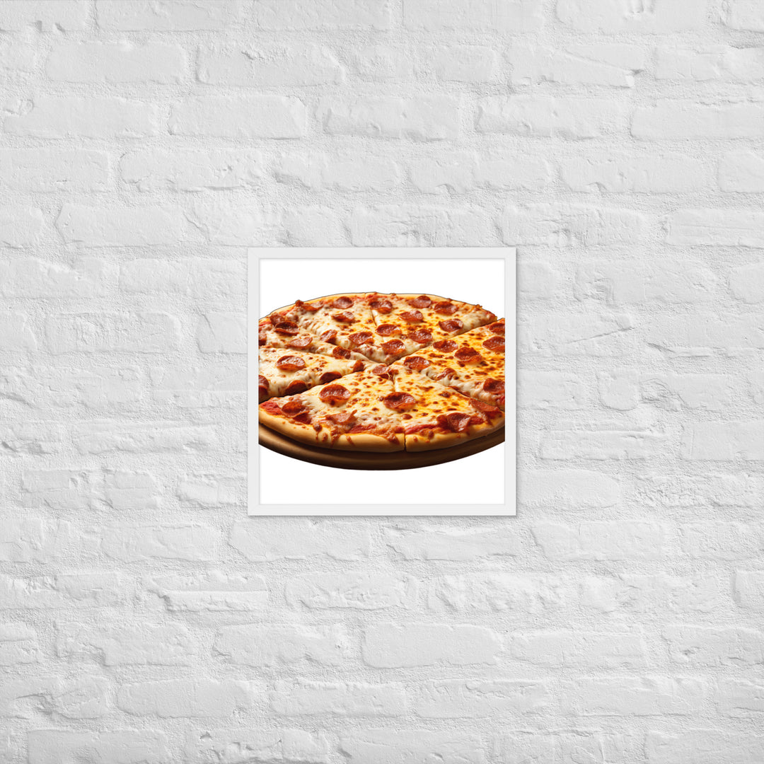 Spicy Pepperoni Explosion Pizza Framed poster 🤤 from Yumify.AI