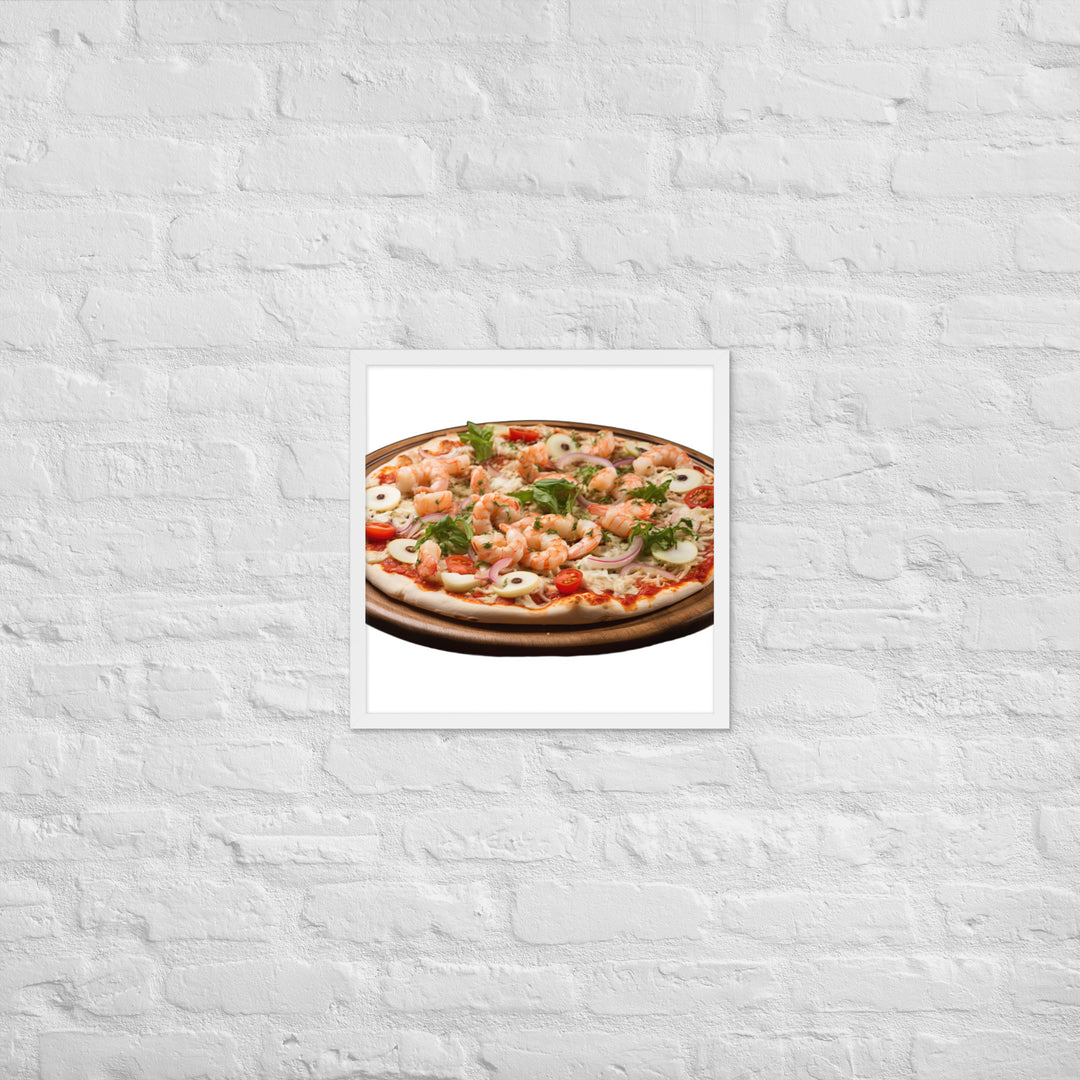 Seafood Supreme Pizza Framed poster 🤤 from Yumify.AI