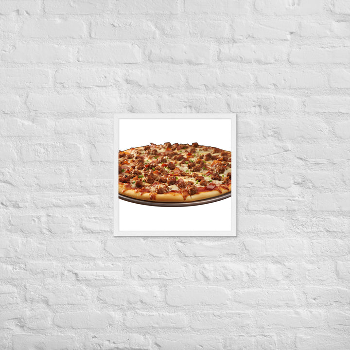 Meat Feast Pizza Framed poster 🤤 from Yumify.AI