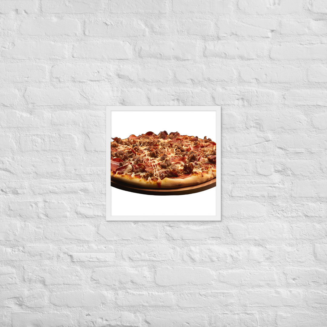 Meat Feast Pizza Framed poster 🤤 from Yumify.AI