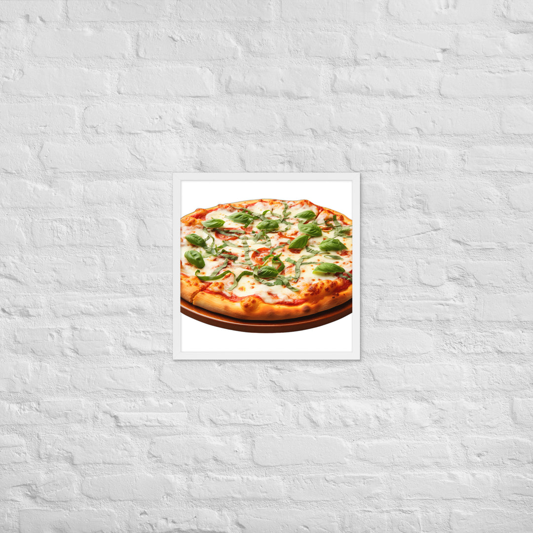 Cheese Dripping Margherita Pizza Framed poster 🤤 from Yumify.AI