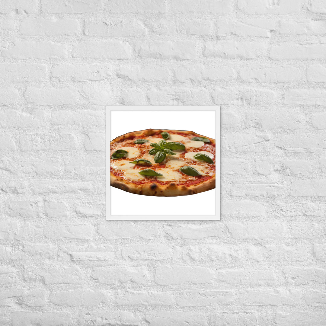 Cheese Dripping Margherita Pizza Framed poster 🤤 from Yumify.AI