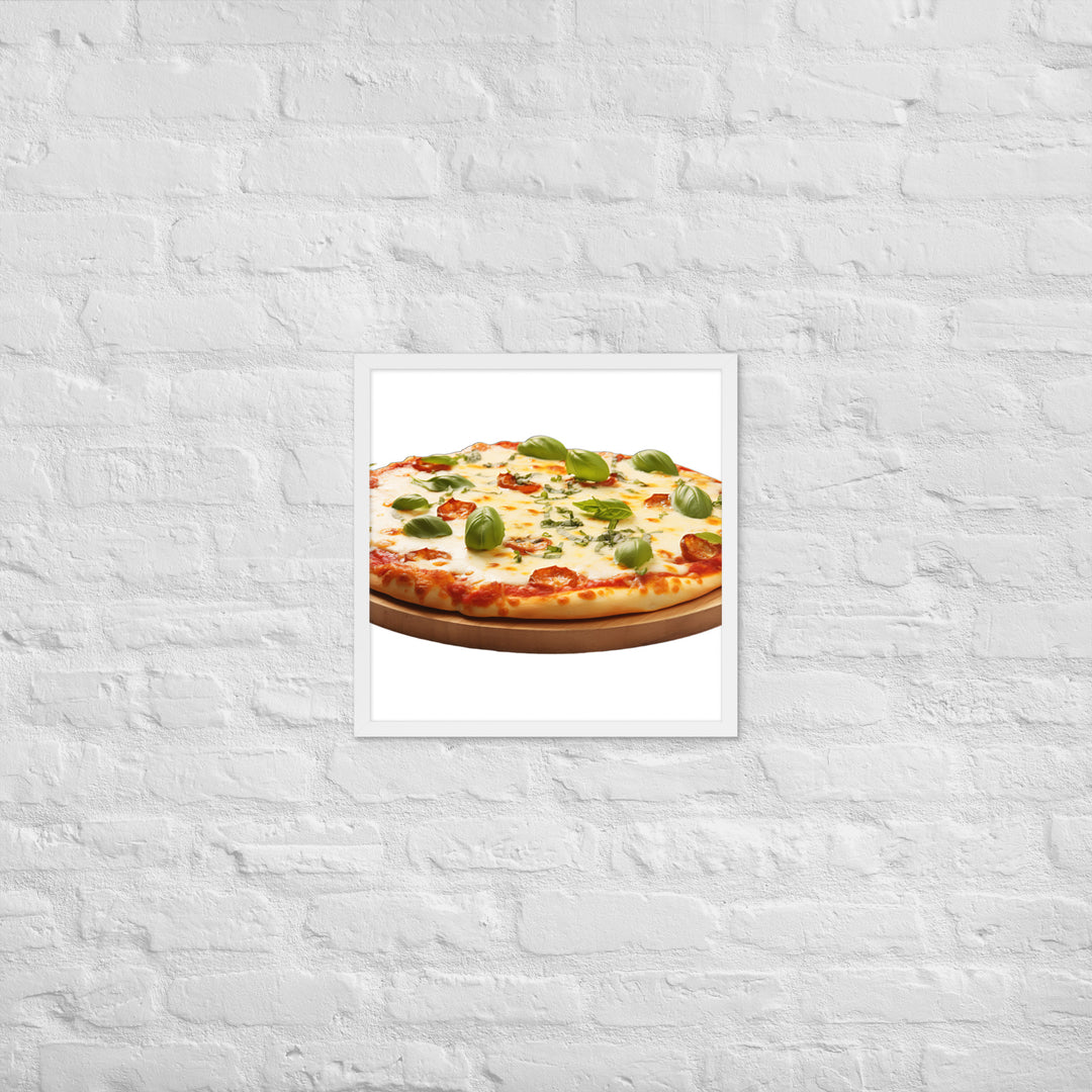 Cheese Dripping Margherita Pizza Framed poster 🤤 from Yumify.AI