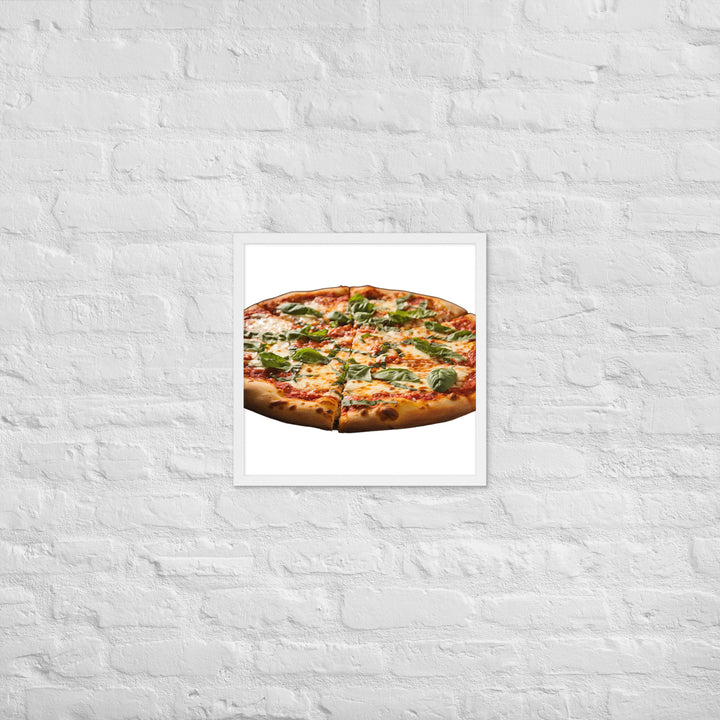 Cheese Dripping Margherita Pizza Framed poster 🤤 from Yumify.AI