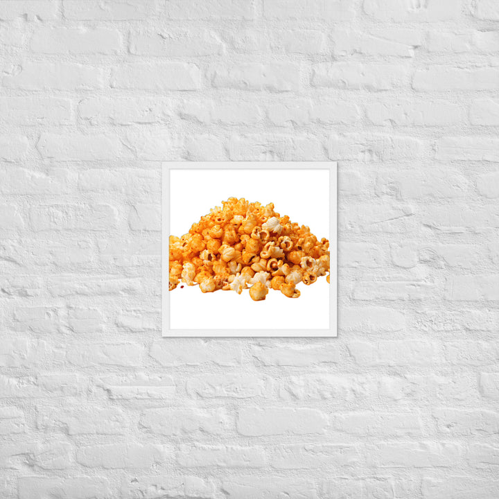 Spicy Cheese Popcorn Framed poster 🤤 from Yumify.AI