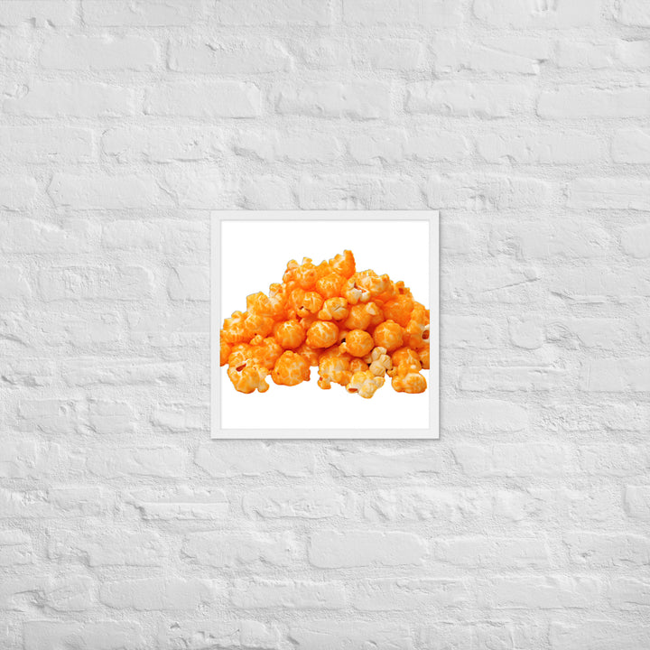 Spicy Cheese Popcorn Framed poster 🤤 from Yumify.AI