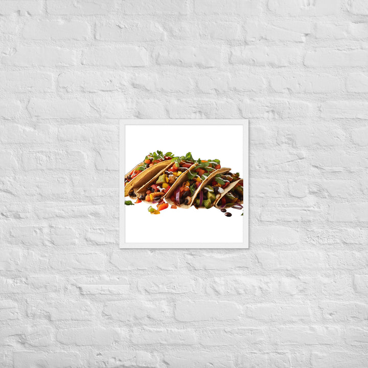 Vegetarian Tacos Extravaganza Framed poster 🤤 from Yumify.AI