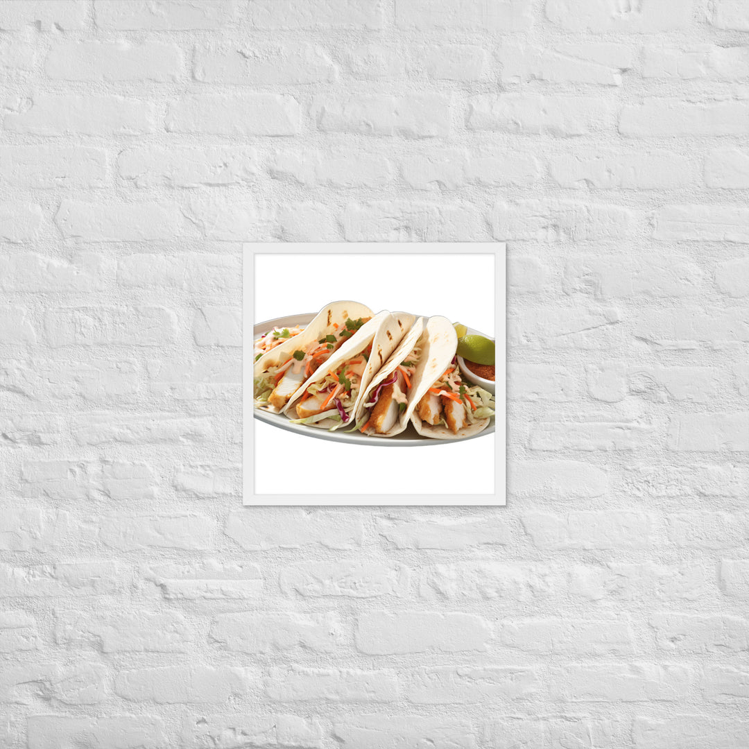 Soft Fish Tacos Delight Framed poster 🤤 from Yumify.AI