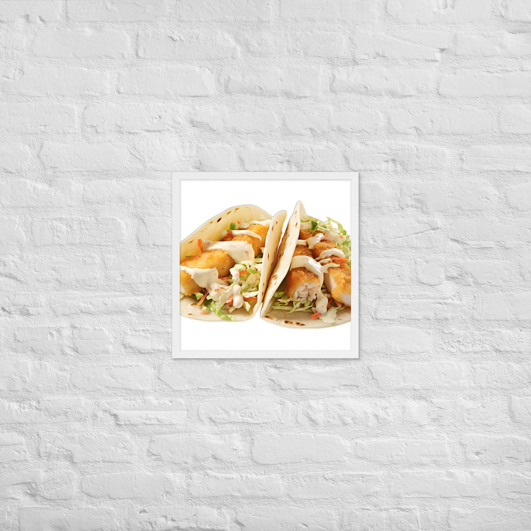 Soft Fish Tacos Delight Framed poster 🤤 from Yumify.AI