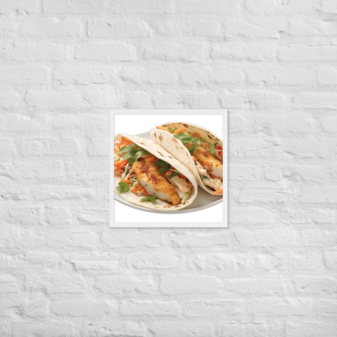 Soft Fish Tacos Delight Framed poster 🤤 from Yumify.AI