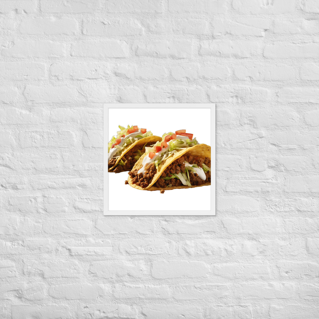 Crispy Beef Tacos Feast Framed poster 🤤 from Yumify.AI