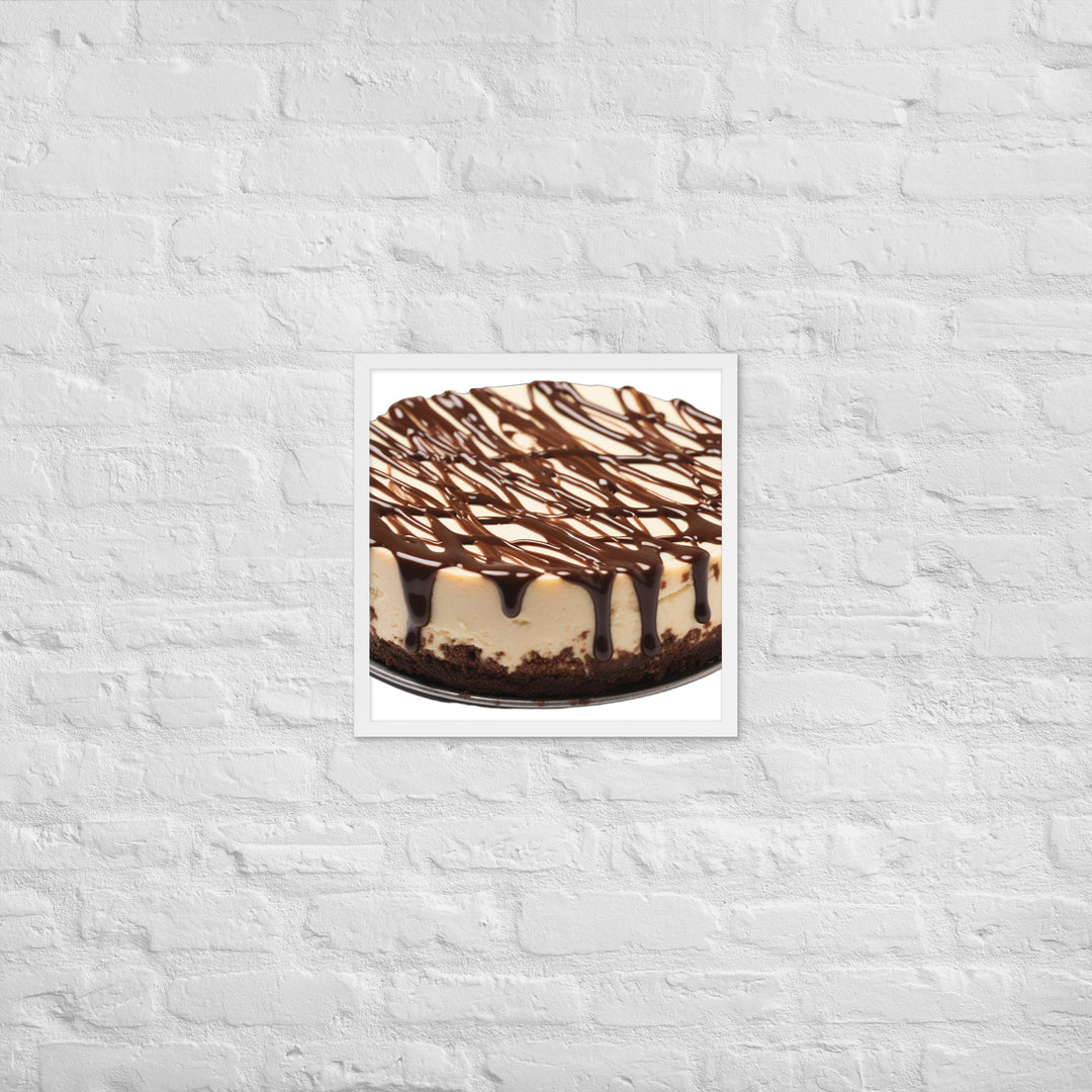 Chocolate Drizzle Cheesecake Framed poster 🤤 from Yumify.AI