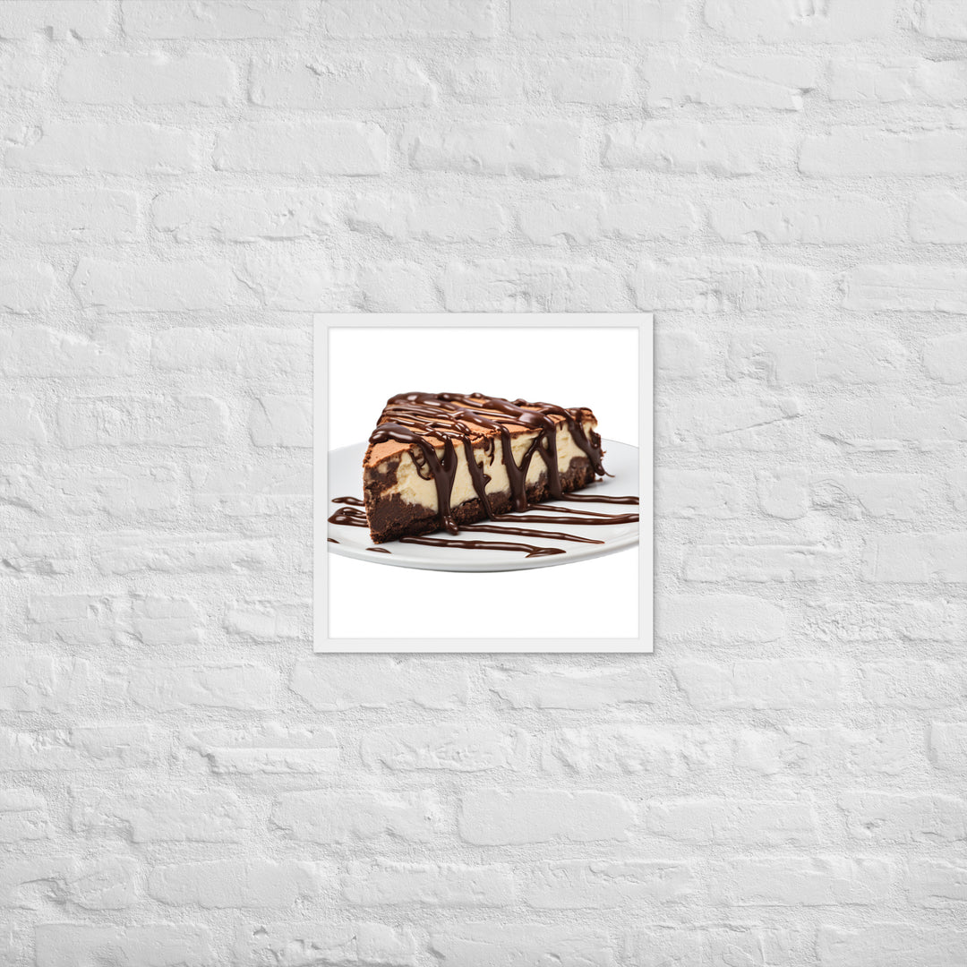 Chocolate Drizzle Cheesecake Framed poster 🤤 from Yumify.AI