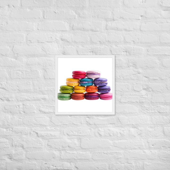 Rainbow Macarons Framed poster 🤤 from Yumify.AI