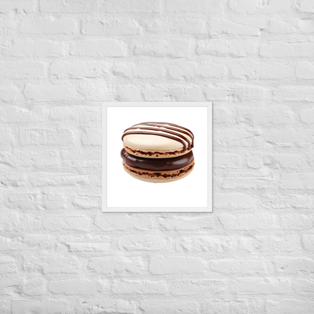 Chocolate Dipped Macaron Framed poster 🤤 from Yumify.AI