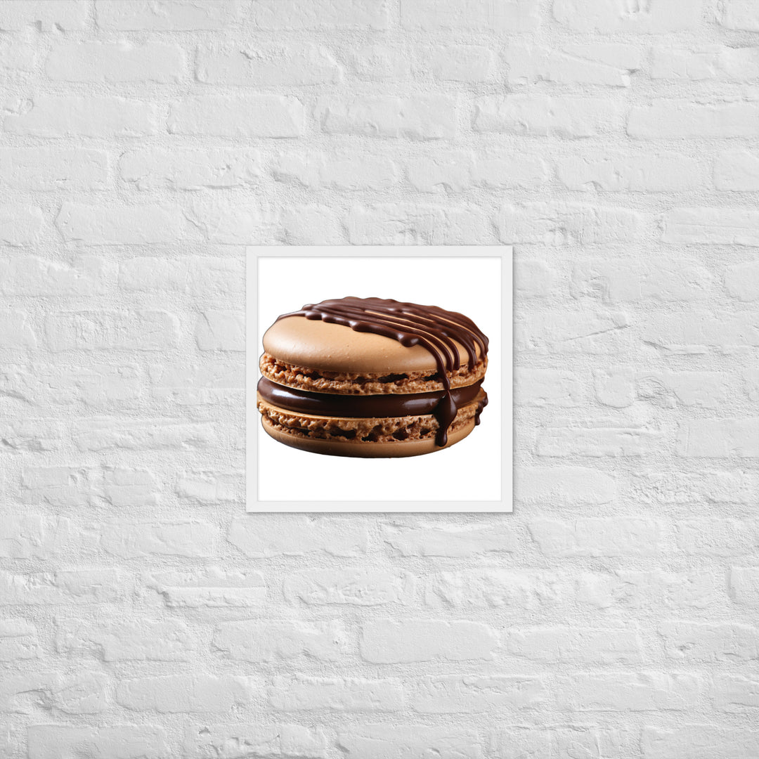 Chocolate Dipped Macaron Framed poster 🤤 from Yumify.AI