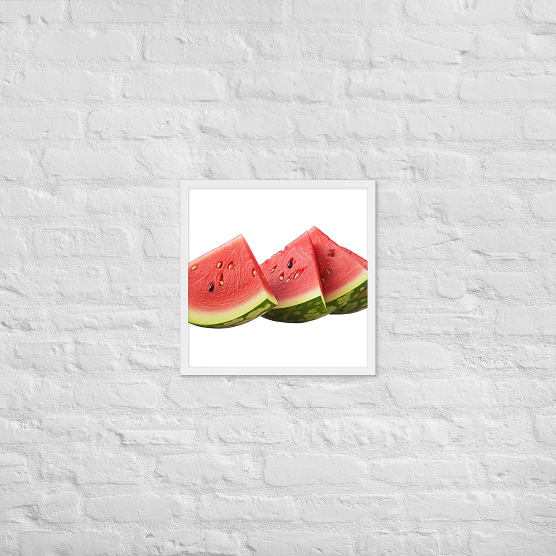 Juicy Watermelon Slices Framed poster 🤤 from Yumify.AI