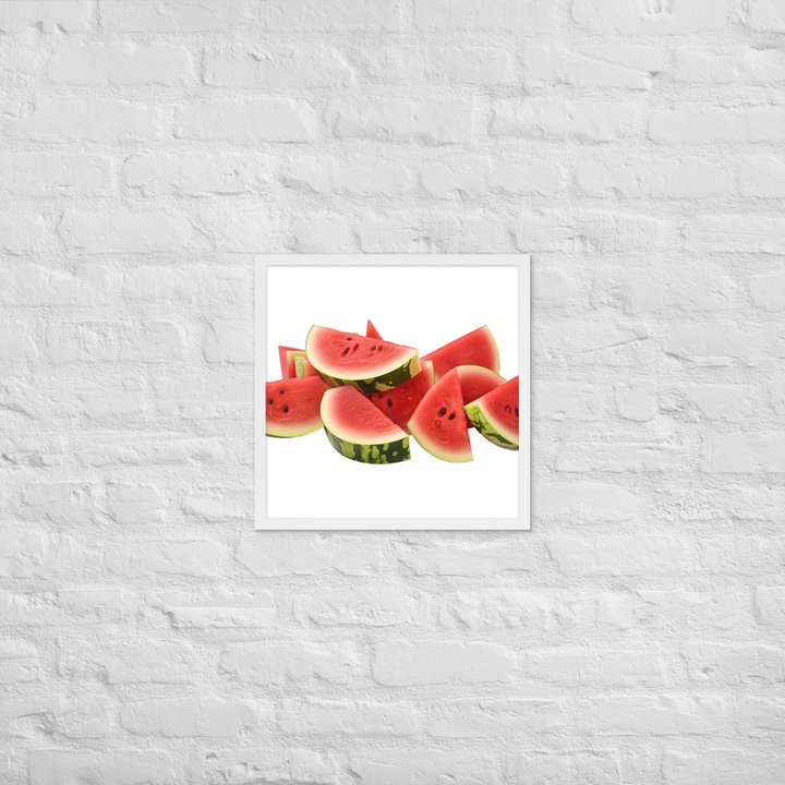 Juicy Watermelon Slices Framed poster 🤤 from Yumify.AI