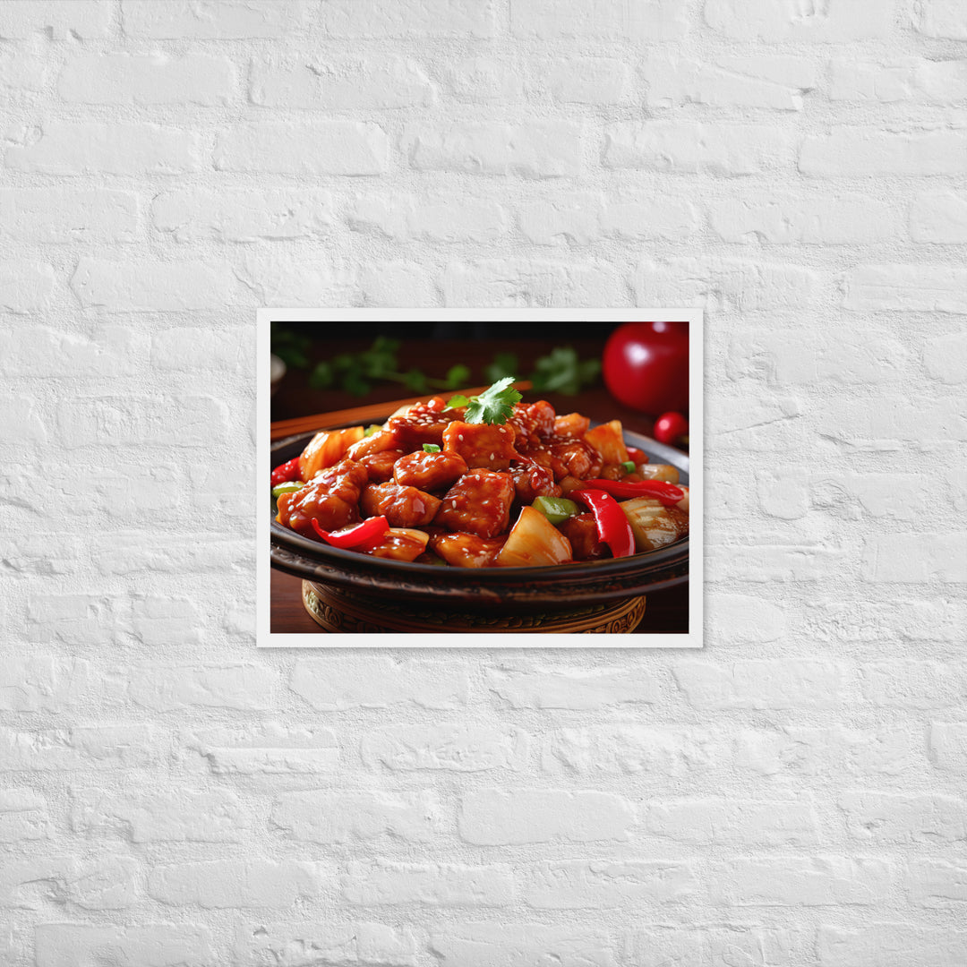 Sweet and Sour Pork Framed poster 🤤 from Yumify.AI