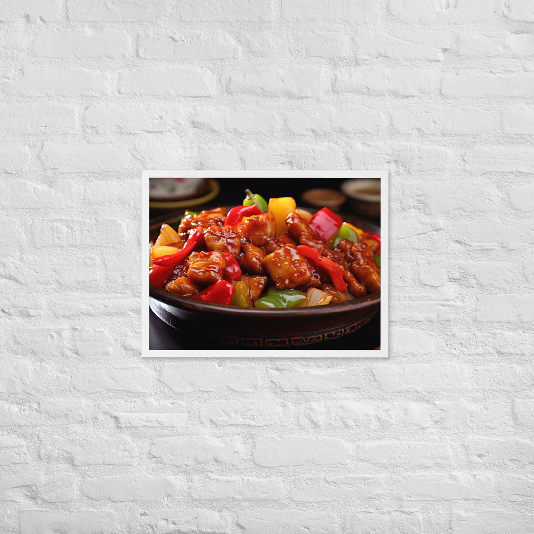 Sweet and Sour Pork Framed poster 🤤 from Yumify.AI