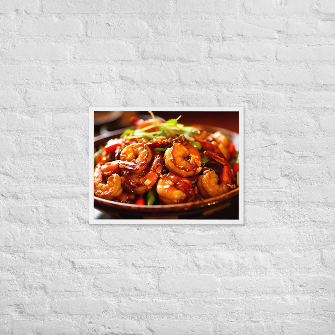 Kung Pao Shrimp Framed poster 🤤 from Yumify.AI