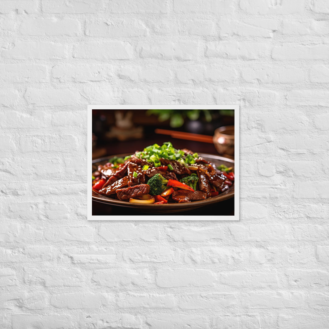 Mongolian Beef Framed poster 🤤 from Yumify.AI