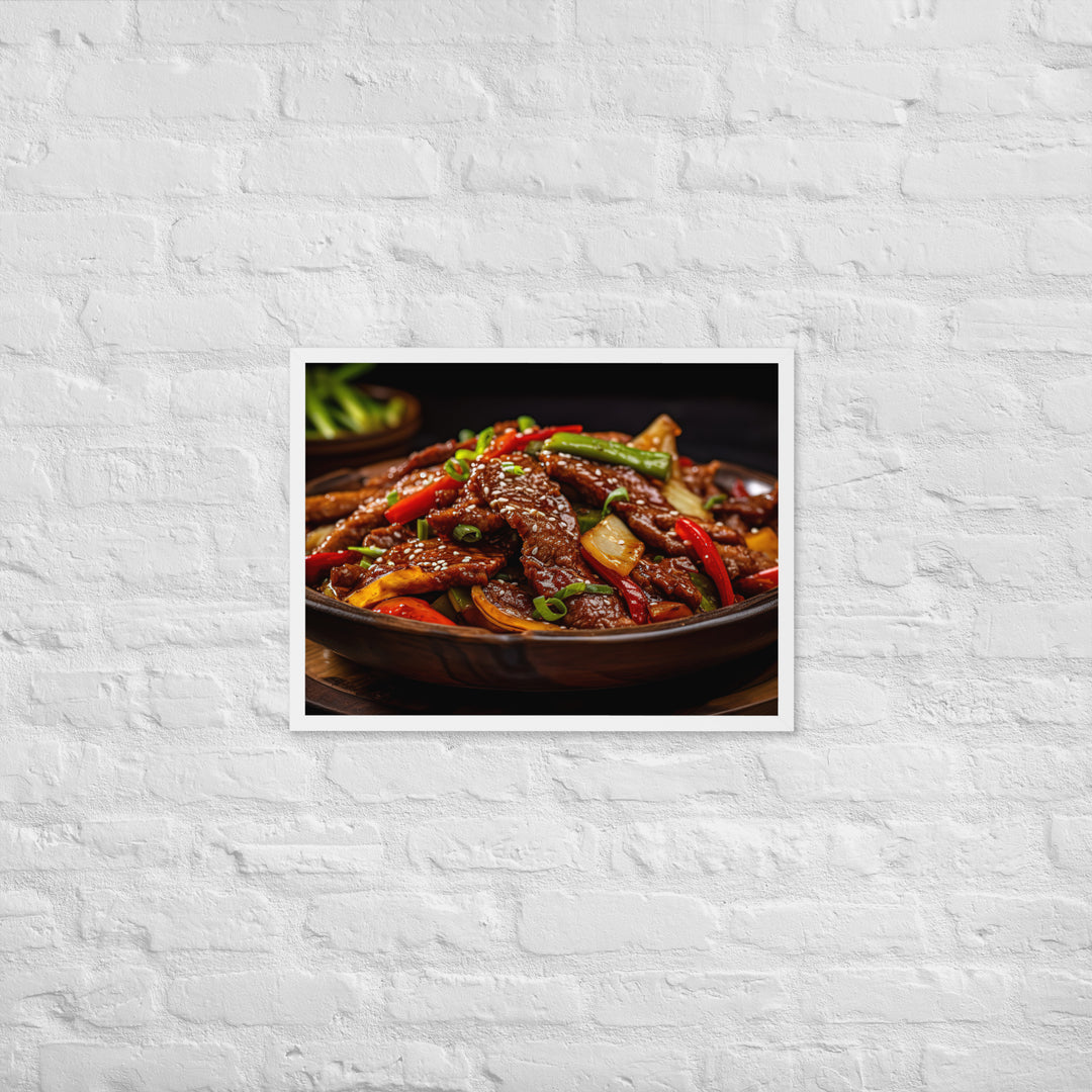 Mongolian Beef Framed poster 🤤 from Yumify.AI