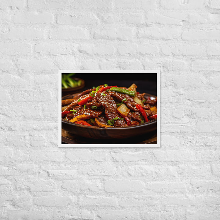 Mongolian Beef Framed poster 🤤 from Yumify.AI